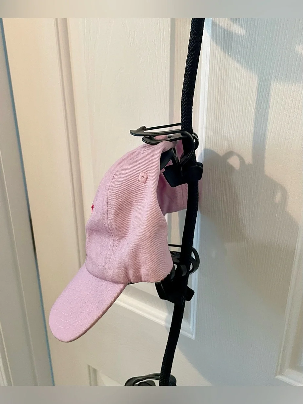 Over-the-Door Cap Rack System – 9 Adjustable Hat Clips – Black